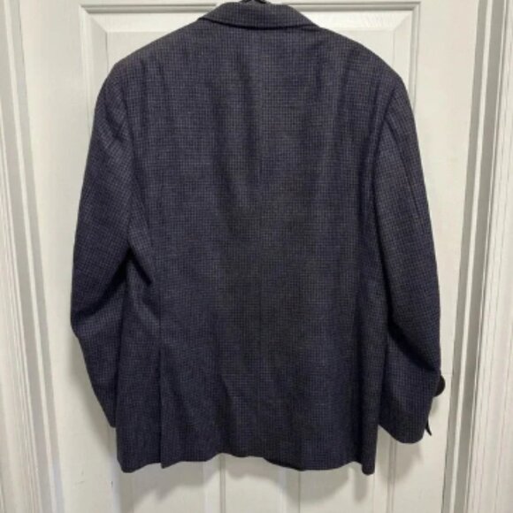 CANALI Wool Cashmere Silk Sport Coat Blazer Purple Plaid Check Italy Size 54 - Picture 2 of 11